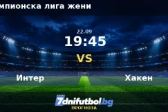Интер срещу Хакен прогноза