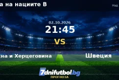 Босна и Херцеговина срещу Швеция прогноза