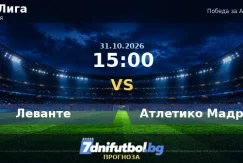 Леванте срещу Атлетико Мадрид прогноза