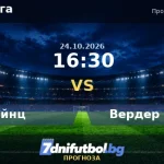 Майнц - Вердер Бремен прогноза, Бундеслига 24.10.2026 Майнц срещу Вердер Бремен прогноза